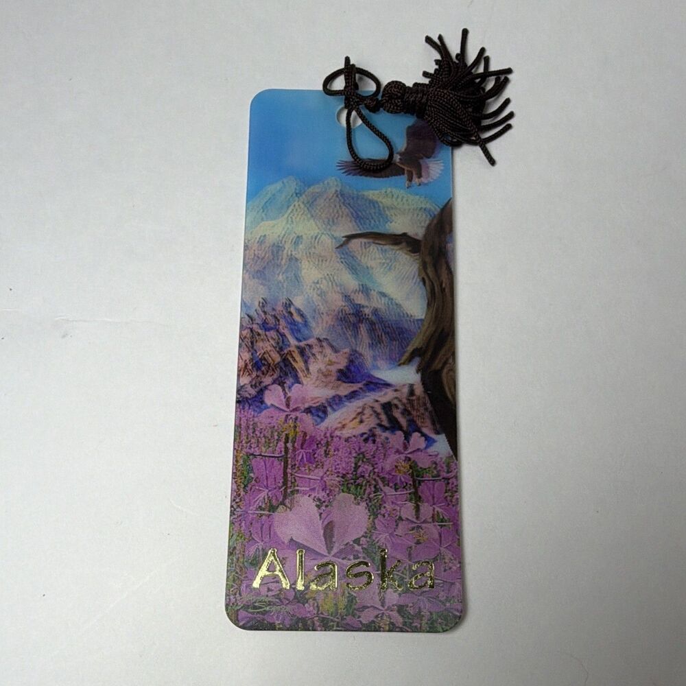 BookmarkTrenz Tassel 3D Bookmark Scenic Mountain Birds Plastic by Michael Searle